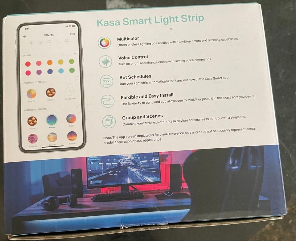 Kasa Smart FULL COLOR light Strip 16.4ft WiFi LED Alexa Google Home - Image 2 of 2
