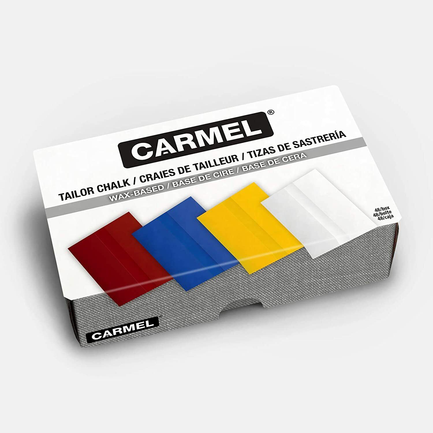 Carmel Tailors Chalk, Box (48) Super-Glide Tailor Crayon, Wax-Ba