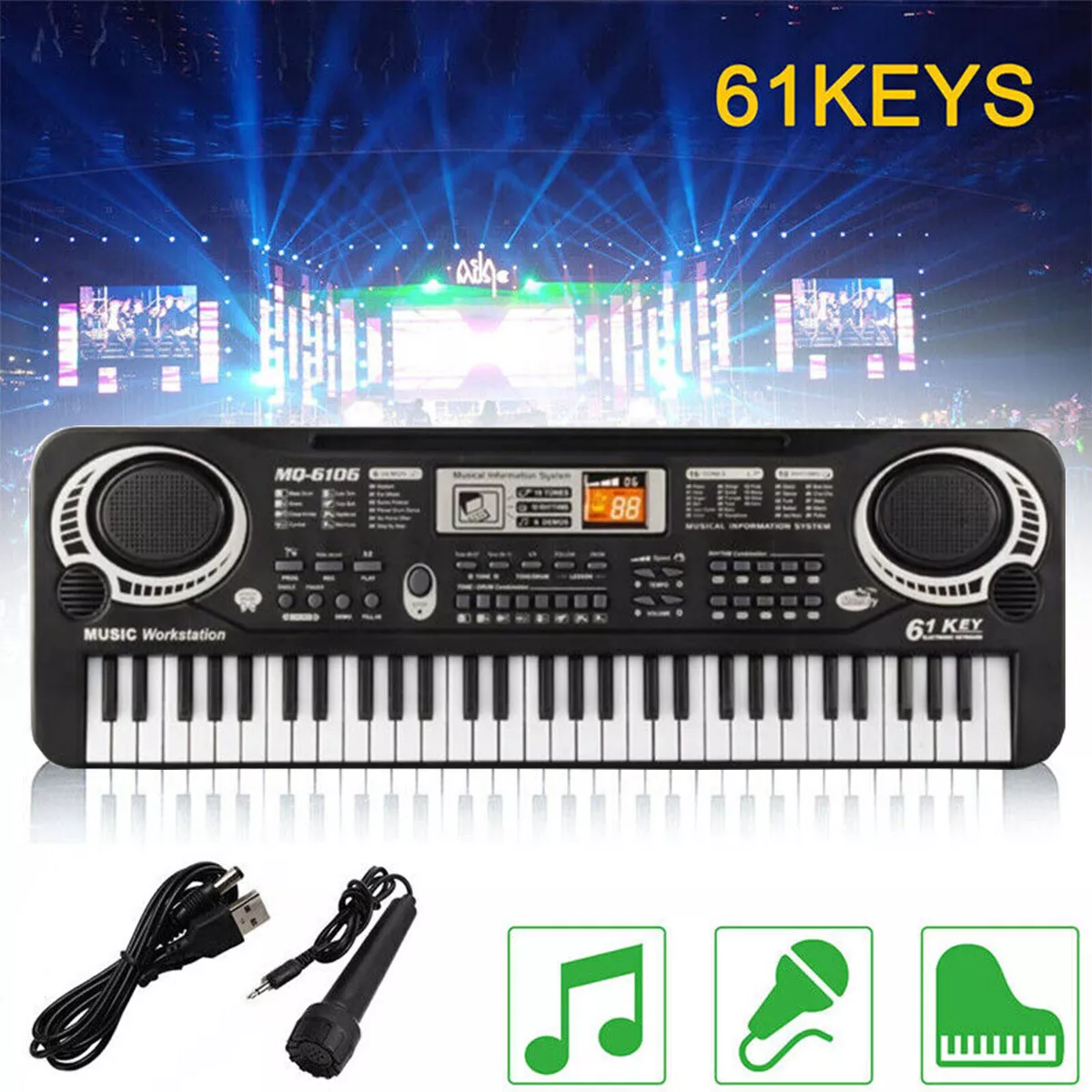 Kit Completo Teclado Musical Key Power 100