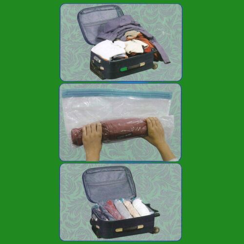 2x 50x70cm Travel Space Saving Zip Lock Bags, Holiday, Storage, Luggage Suitcase