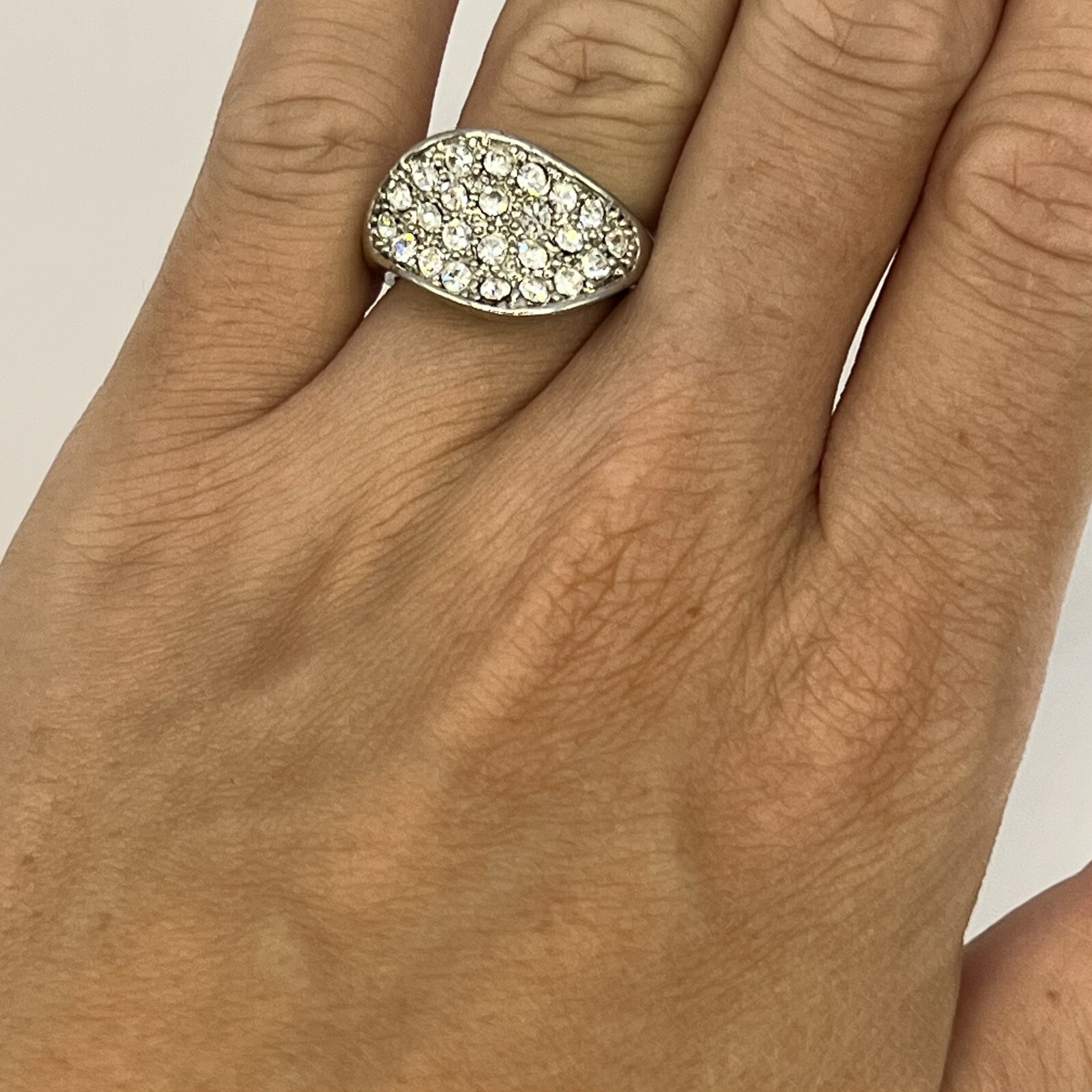 Mesmerizing Bombe Silver Rhinestone Ring - image 3