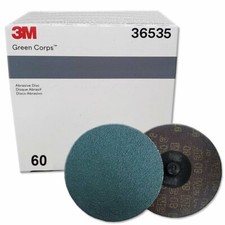 3m 36535 Green Corps Roloc Abrasive Disc 60 Grit 3 25 Pcs