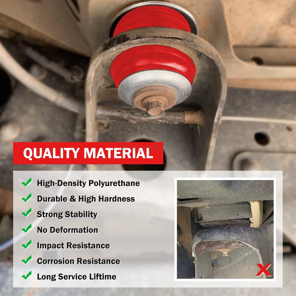 Fits 2008-2016 Ford F-250 F-350 Super Duty Body Mount Bushing Kit KF04060BK RED - Image 4 of 4