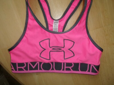 UNDER ARMOUR YOUTH GIRLS NEON PINK RACERBACK SPORTS BRA Size YM YOUTH  MEDIUM