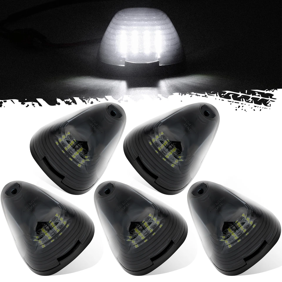 5x Marcador de Luzes de Teto Smoke Len LED Âmbar Cabine para Ford F250 F350 F450 Super Duty - Imagem 2 de 4