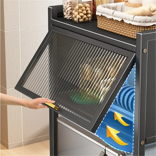Kitchen Countertop Microwave Oven Rack 2-Tier Microwave Shelf w/ Storage Cabinet - Picture 13 of 20