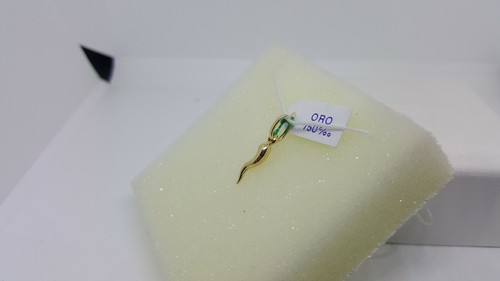 CIONDOLO CORNO CORNETTO PORTAFORTUNA IN ORO GIALLO 18KT 750 (3706) - 第 5/8 張圖片