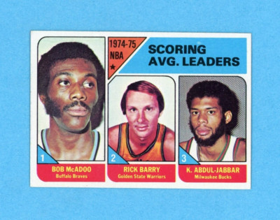1975-76 Topps #1 1974-75 NBA Scoring Avg Leaders Jabbar Basketball Card E/M-NM