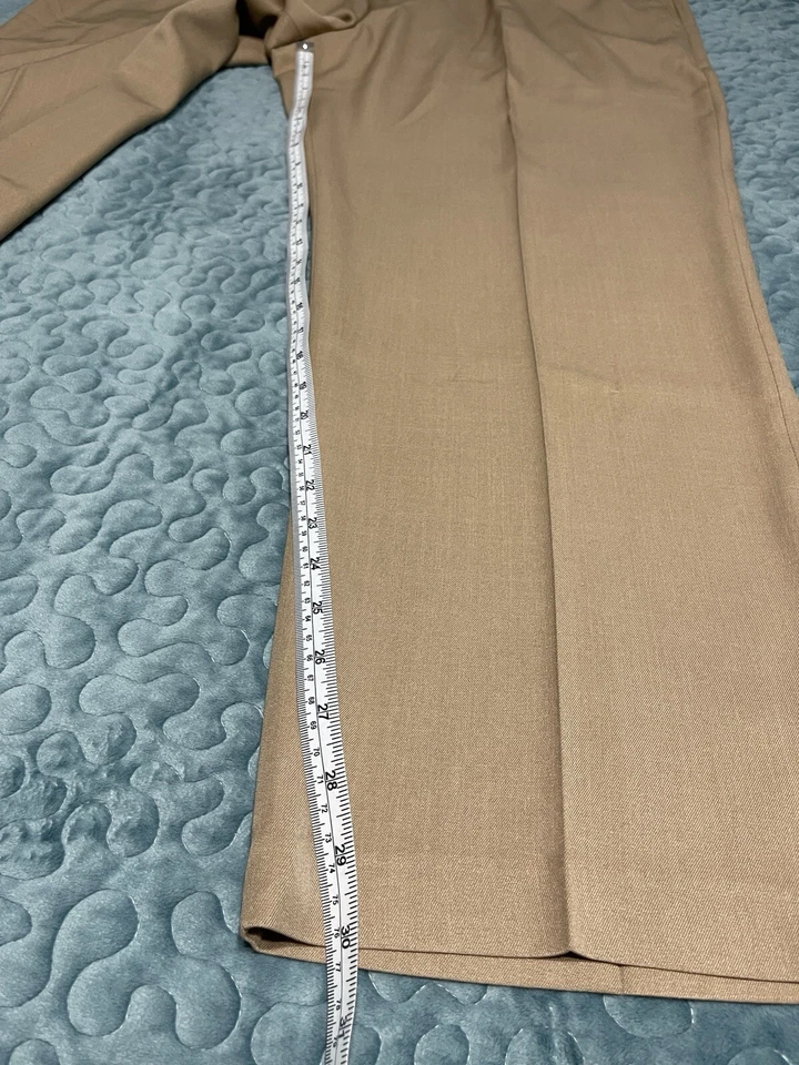 Nuevo con etiquetas Pantalones de vestir para hombre Botany 500 talla 44 M tostado frente plano 4 bolsillos polietileno Foto 3 de 4