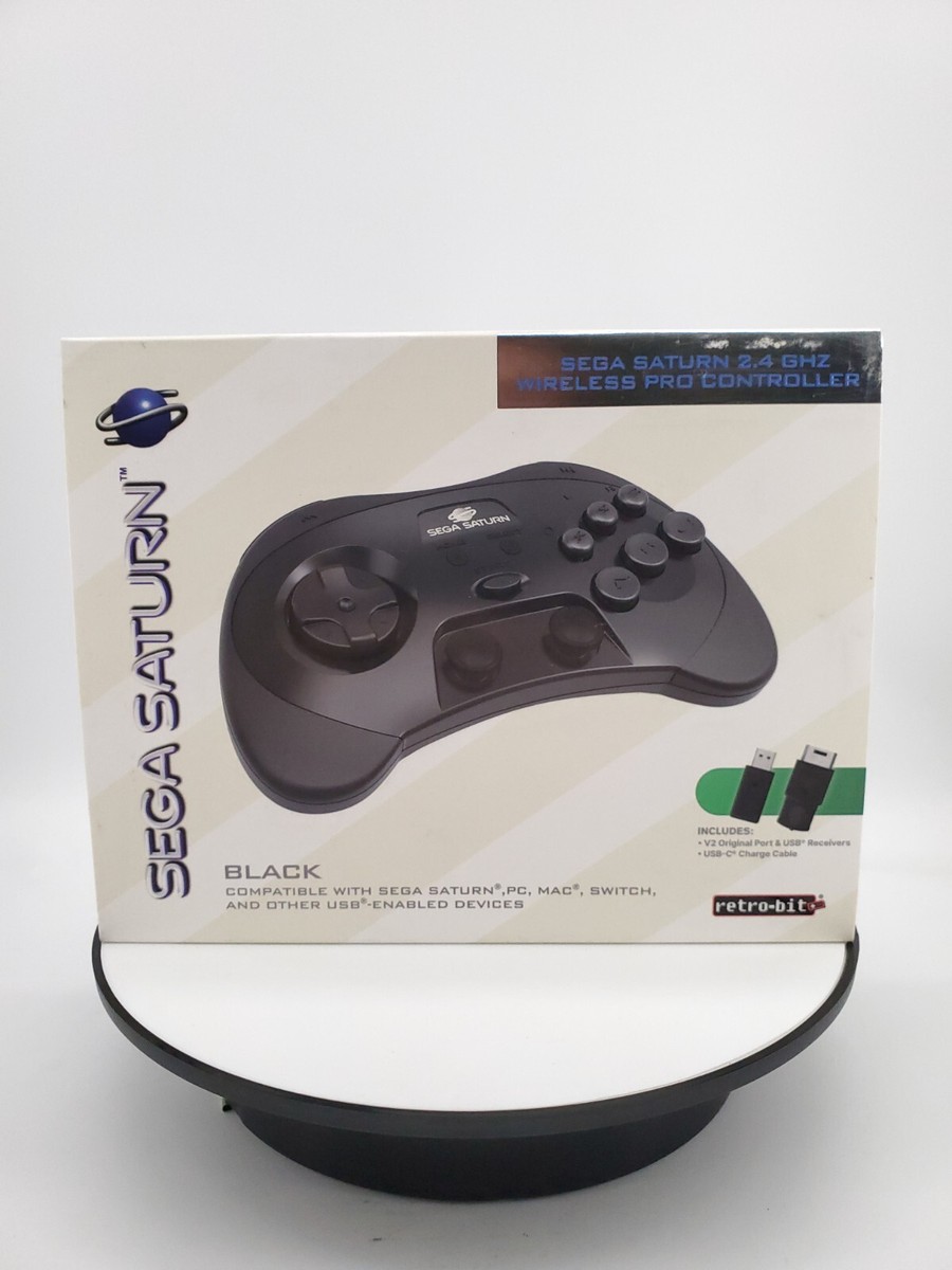 Retro-Bit SEGA Saturn Wireless Pro Controller Black