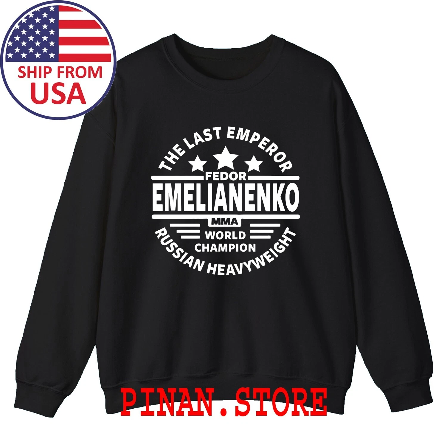 Fedor Emelianenko MMA Fighter Legend Black Size S-3XL
