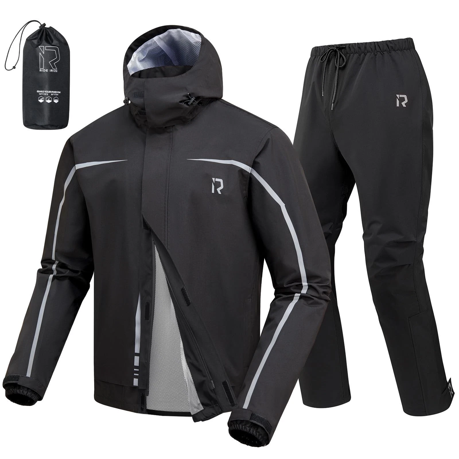 RIDEIRON Motorcycle Rain Gear for Men & Women, Waterproof Rain Suit - product detail image 1