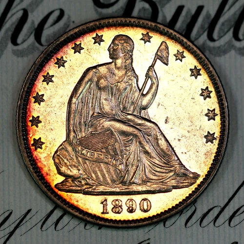 * 1890 * SUPERB+ GEM PROOF SEATED LIBERTY HALF-DOLLAR * FROM COLLECTION