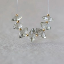 AAA Green Amethyst Marquise Beads 10mm 12mm Faceted Nuggets Natural Gemstone DIY