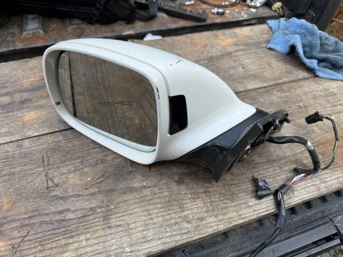 🔥 OEM 2007-2009 Audi Q7 Driver Left Side DOOR MIRROR AUTO DIM BLIND SPOT WHITE