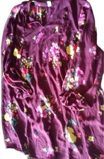 GUC Lightweight burgundy floral fall dress Boho Yellow Autumn Old Navy womens M