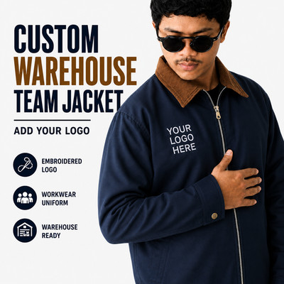 Custom Warehouse Team Jacket Embroidered Logo Workwear Uniform Personalized Jack