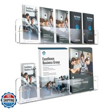 HIIMIEI Brochure Holder Wall Mount, 2-Pack Acrylic Modular Flyer, Pamphlet Di...