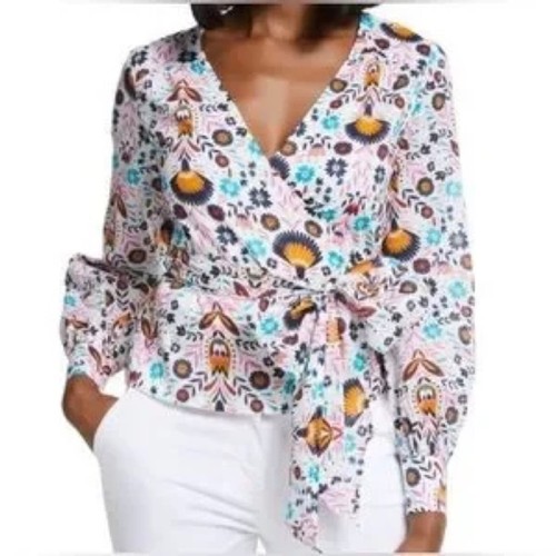 EUC Boden Rosamund Floral Wrap Blouse size 2P