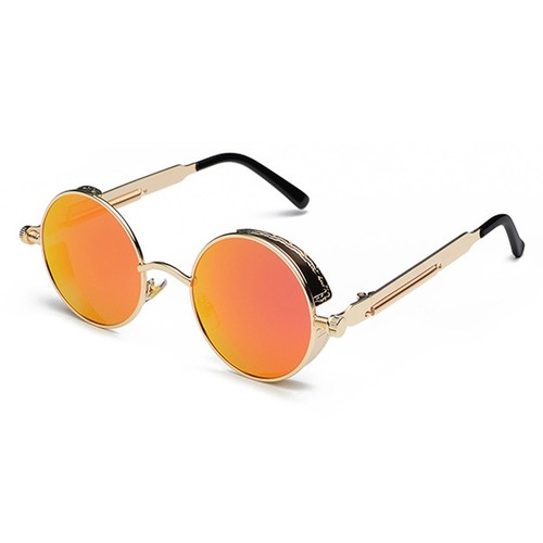 Gafas de sol vintage Steampunk moda redondas de metal espejado gafas hippie gafas - Imagen 31 de 32