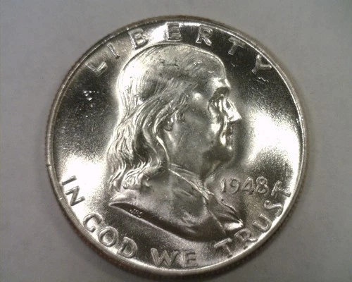 1948 FRANKLIN HALF CHOICE / GEM UNCIRCULATED FULL BELL LINE CH. / GEM UNC. FBL