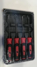 Snap on SGASA204CR Soft Grip Mini Pick Set 4 Piece Hook Tool Set Red Black