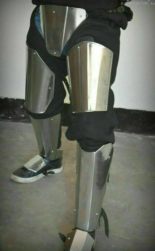 Steel Mandalorian Inspired Leg Armor SCA LARP Cosplay Halloween Leg Armor - Image 2 of 2