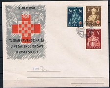 CROATIA 1941 RED CROSS set on FDC (MAR#CER#CRO8)
