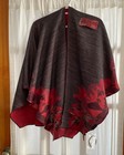 Winding River Rose Red, Black and Grey Reversible Short Loop Wrap Poncho NEW — photo 7