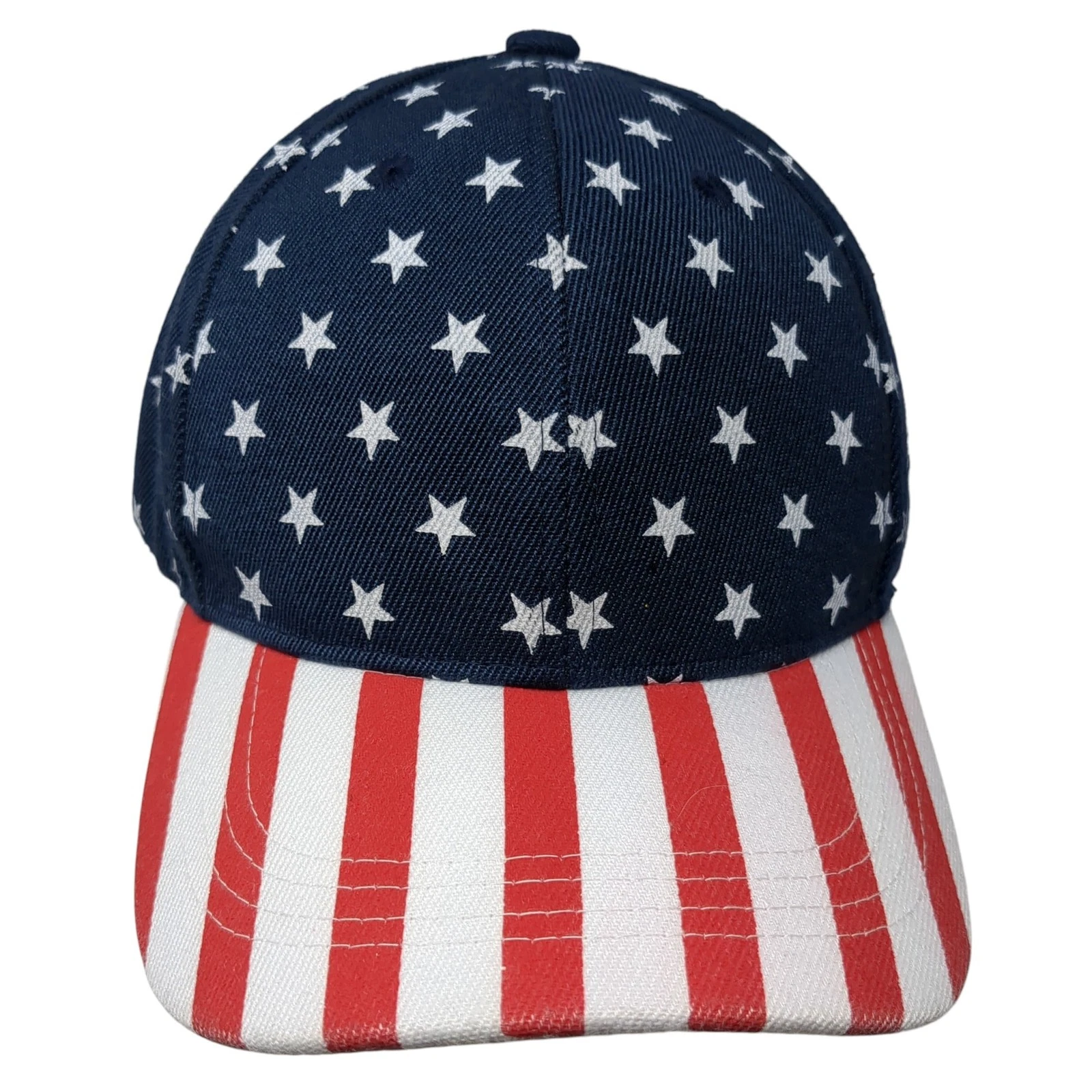 American Flag Strapback Baseball Cap Multicolor One Size Adjustable Vented Holes