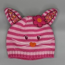Children's Place Knit Striped Kitty Beanie Baby Small 6-12 month
