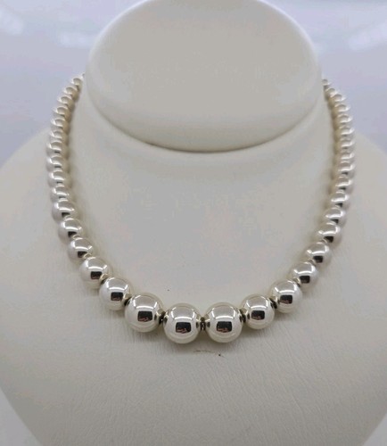  Tiffany & Co Necklace , Hardwear Graduated Ball, , 16 Inch , Sterling Silver , 