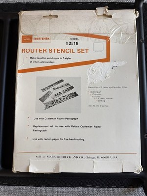 Vintage Sears Craftsman Router Stencil Set Model 9-2518 Letters & Numbers Opened