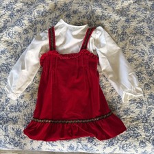 VTG Full Circle CINDERELLA USA Dress Girl s 4 T Christmas Red 1970s