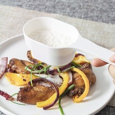 KM Cucchiaio Setaccio Farina Cucina Manico ABS Rete Fine per Cottura Zucchero in