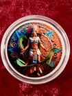 Chalchiuhtlicue - Aztec Water Deity - 1oz .999 Silver Round Colorized in Capsule