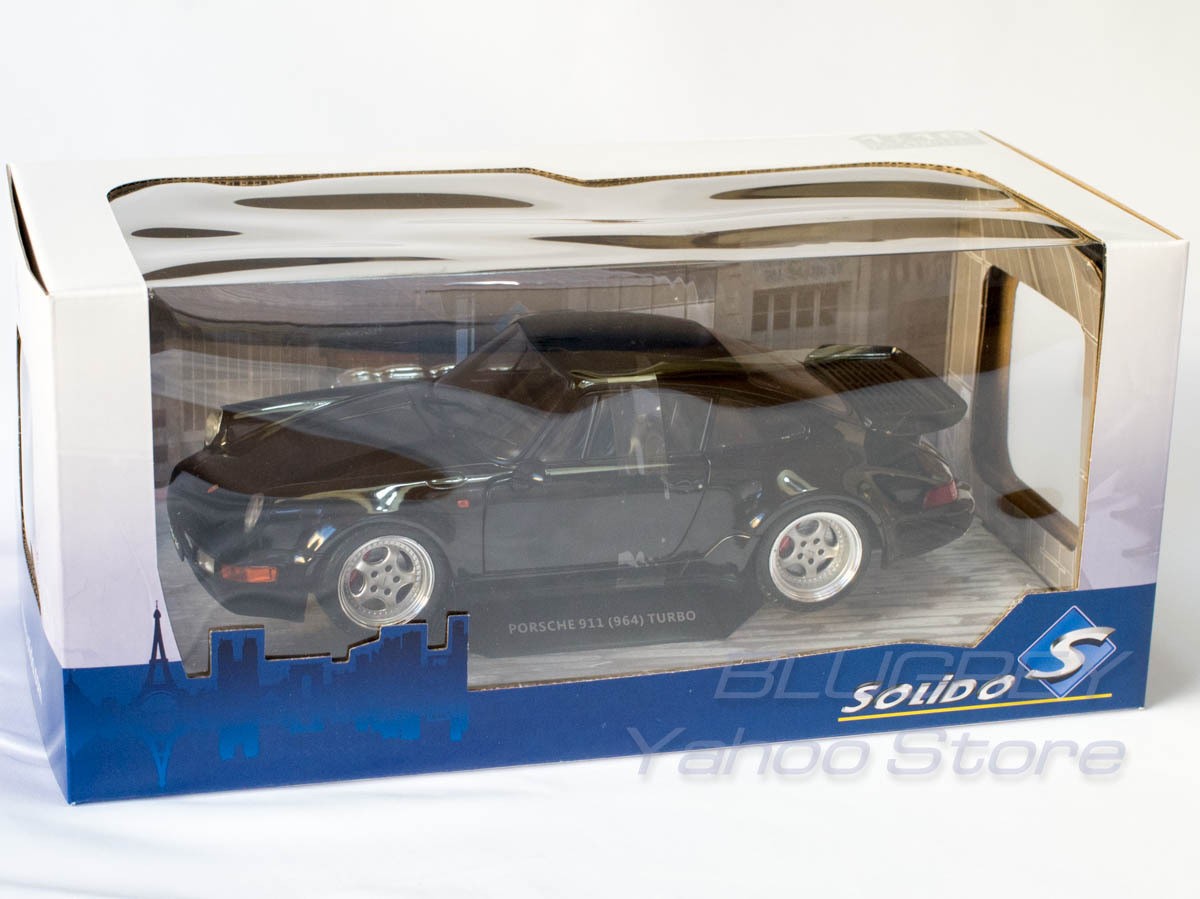 ミニカー Solid PORSCHE 911 TURBO 3.6 1993 1/18 1/18 Solido 1993 Porsche 911 (964) Turbo 3.6 (Black) Diecast