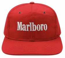 Vintage Marlboro Snapback Hat Red Tobacco Promo Cap Embroidered Logo 90s OSFA