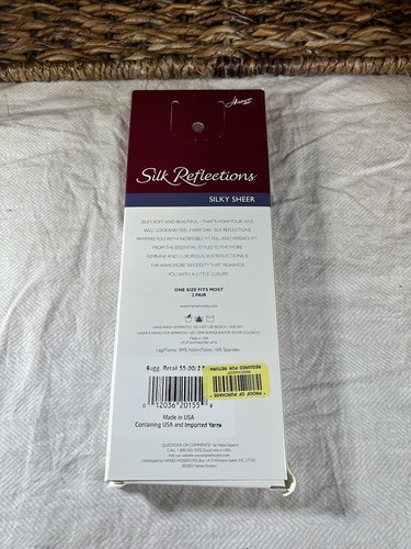 2 Pr HANES Silk Reflections Silky Sheer Kneehighs "Barely There" 775 - Picture 2 of 6