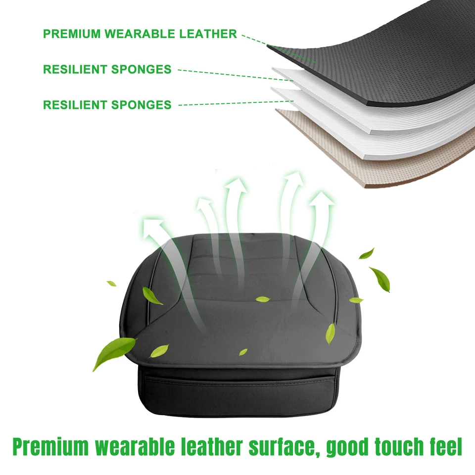 Full Surround Front Car Seat Cover Leather Pad Mat Auto Seat Cushion Protector Foto 3 de 4