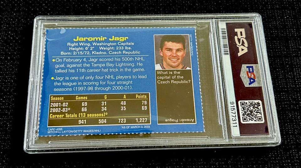 JAROMIR JAGR RARE 2003 Sports Illustrated Kids SI Washington Capitals PSA 6 - Image 2 of 2