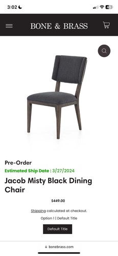 jax dining chair misty black