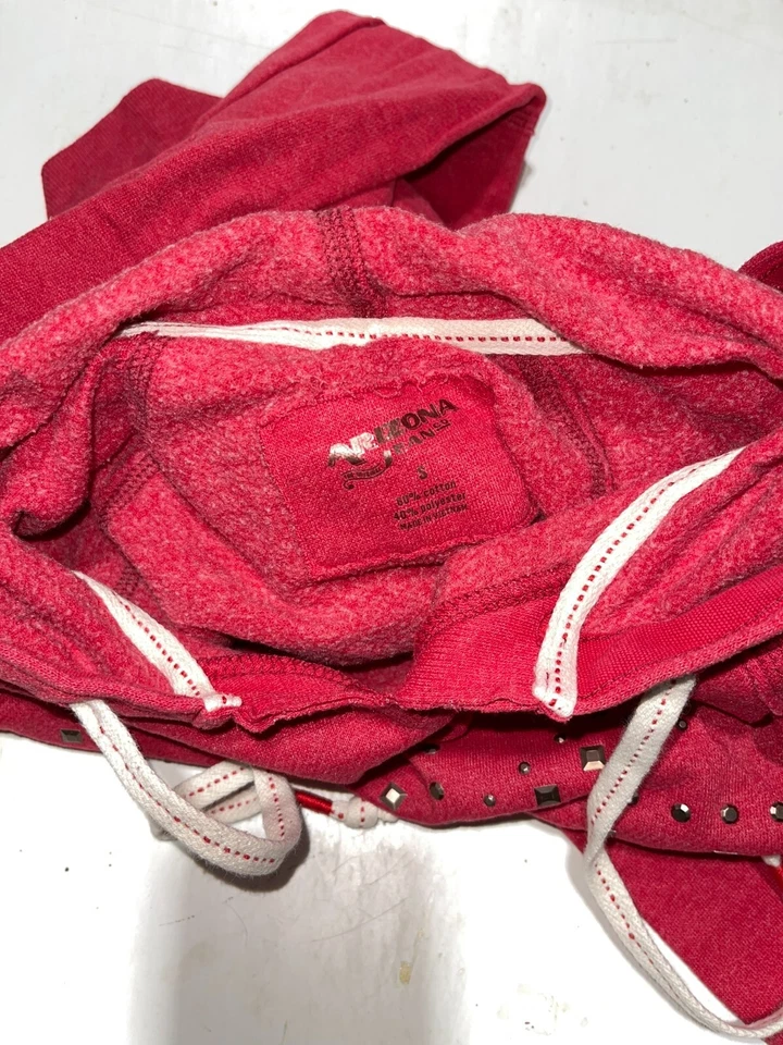 Arizona Girl's Hoodie Shirt Long Sleeve Red Size Small - Image 3 of 3