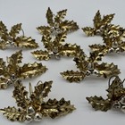 VTG Dept. 56 Christmas 18K Gold Plated Holly Silver Bells Napkin Rings Set of 10
