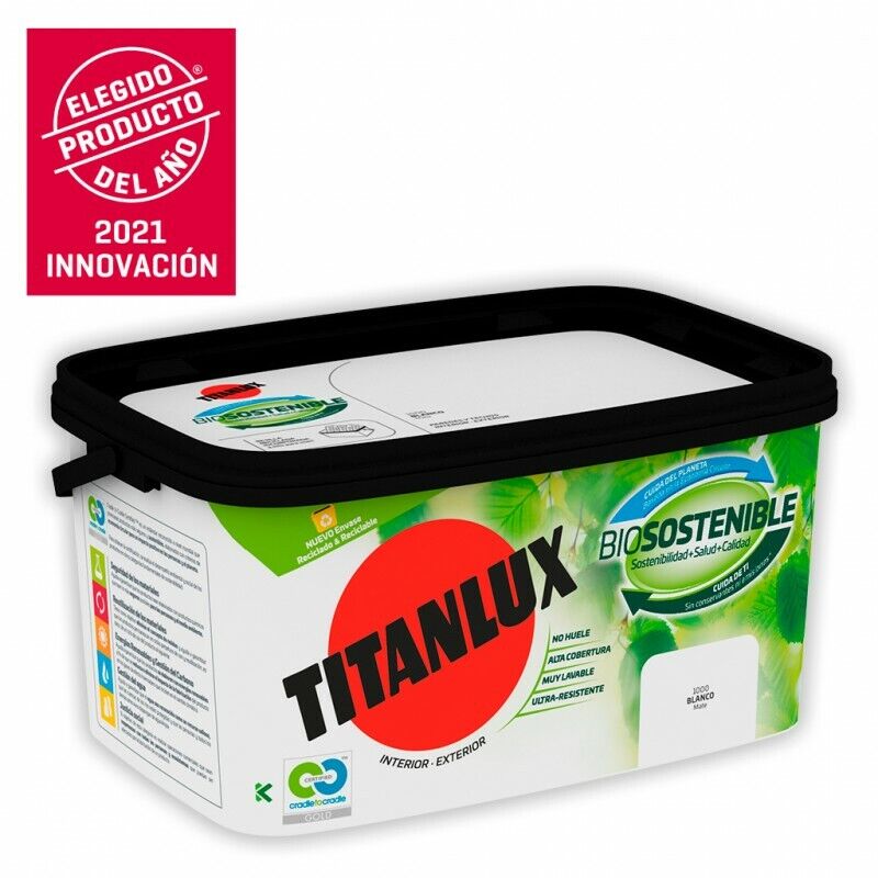 Cubeta de pintura Biosostenible 4L Titanlux Blanco