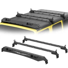 Roof Rack Cross Bars w/LED Lights For 2007-2024 Jeep Wrangler JK JL Gladiator JT