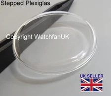 Watch Glass Acrylic Crystal - High Domed Stepped - Dia range 17 mm to 40mm 