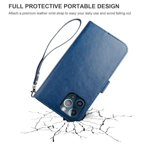 Detachable Wallet Case for iPhone 13 Pro RFID Blocking Card Slots Holder - Picture 8 of 9