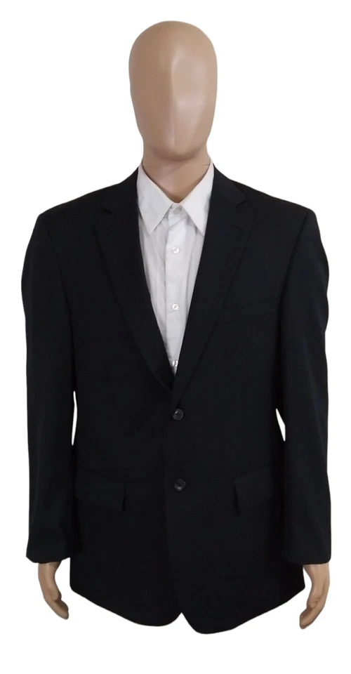 Traje Wilke Rodriguez Dos Piezas Azul Marino Oscuro Rayas Mezcla Lana 42R Pantalones 36X30 Foto 2 de 4