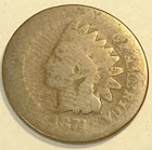 1874 Indian Head  Cent * Penny VG #18